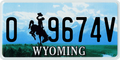 WY license plate 09674V
