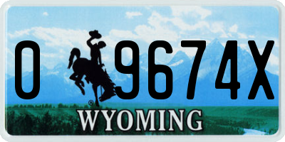 WY license plate 09674X