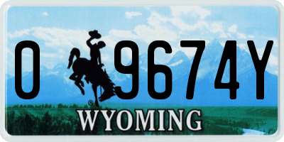 WY license plate 09674Y