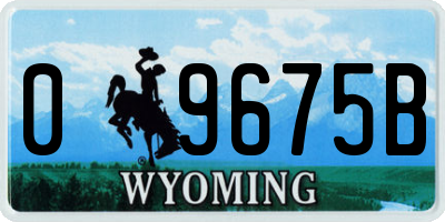 WY license plate 09675B