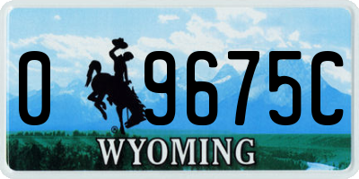 WY license plate 09675C