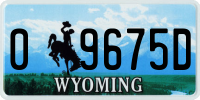 WY license plate 09675D