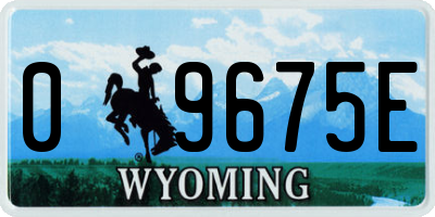 WY license plate 09675E