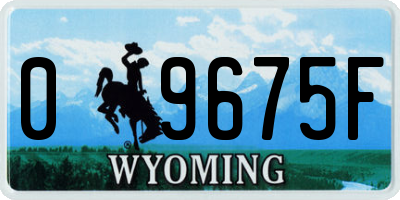 WY license plate 09675F
