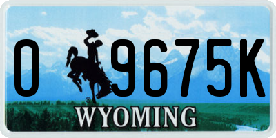 WY license plate 09675K