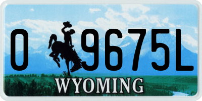 WY license plate 09675L