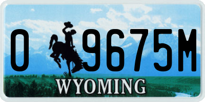 WY license plate 09675M