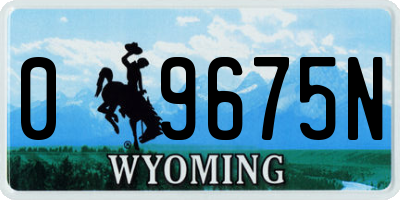 WY license plate 09675N