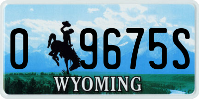 WY license plate 09675S