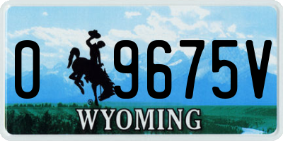 WY license plate 09675V