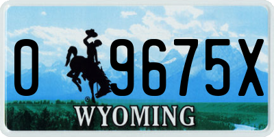 WY license plate 09675X