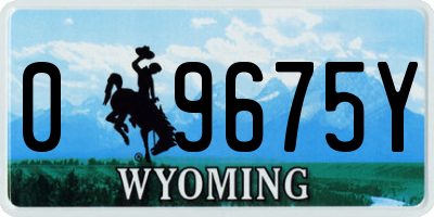 WY license plate 09675Y