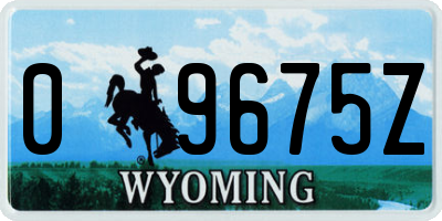 WY license plate 09675Z
