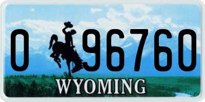 WY license plate 096760