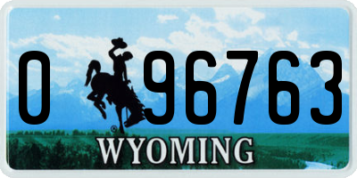 WY license plate 096763