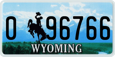 WY license plate 096766