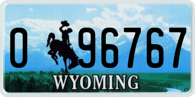 WY license plate 096767