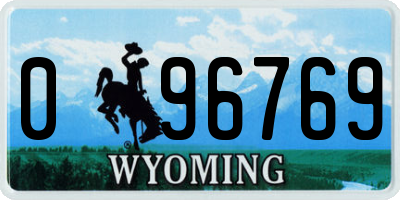 WY license plate 096769