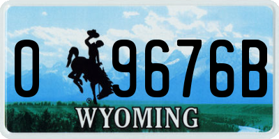 WY license plate 09676B