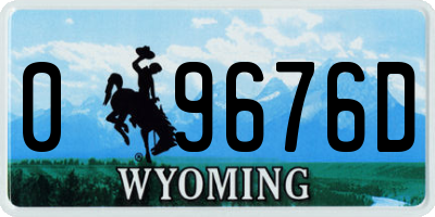 WY license plate 09676D