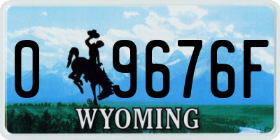 WY license plate 09676F