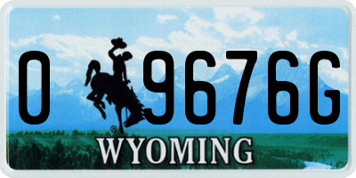 WY license plate 09676G
