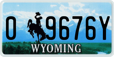 WY license plate 09676Y