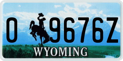 WY license plate 09676Z