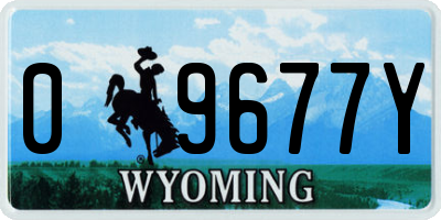 WY license plate 09677Y