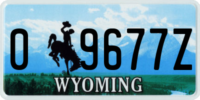WY license plate 09677Z