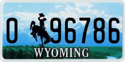 WY license plate 096786