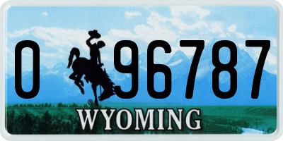 WY license plate 096787