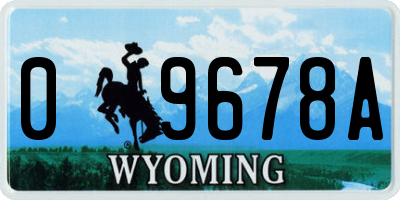 WY license plate 09678A