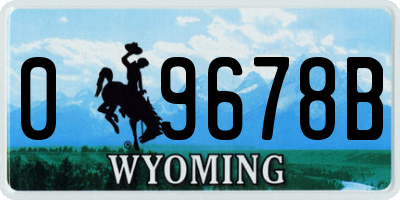 WY license plate 09678B
