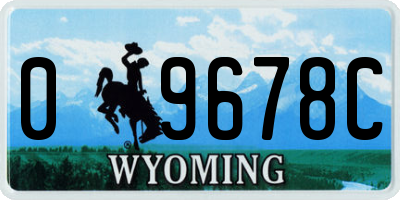 WY license plate 09678C