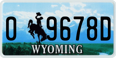 WY license plate 09678D
