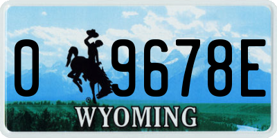 WY license plate 09678E
