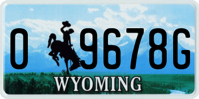 WY license plate 09678G