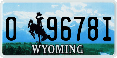 WY license plate 09678I