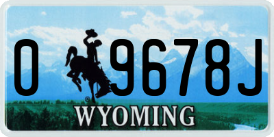 WY license plate 09678J