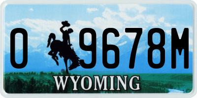 WY license plate 09678M