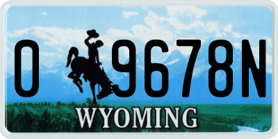 WY license plate 09678N