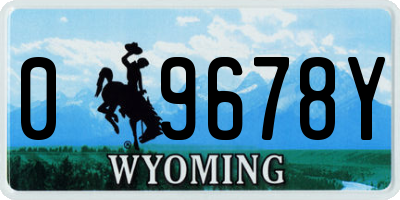 WY license plate 09678Y