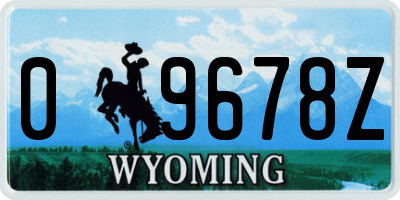 WY license plate 09678Z