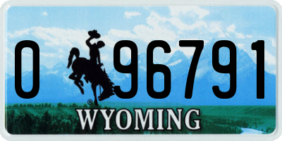 WY license plate 096791