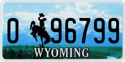 WY license plate 096799
