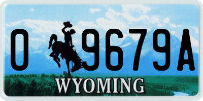 WY license plate 09679A