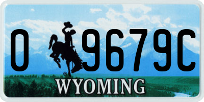 WY license plate 09679C