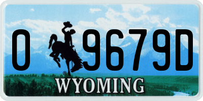 WY license plate 09679D