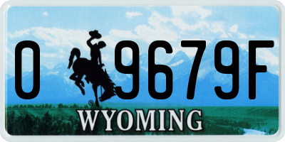 WY license plate 09679F